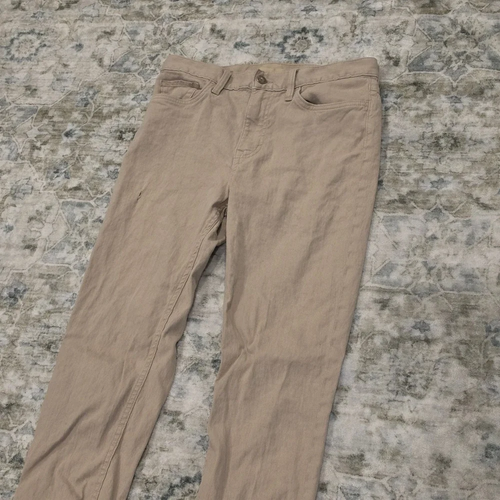 Banana Republic Slim Linen Blend Pants Mens 30x30 Tan Khaki Casual Trousers